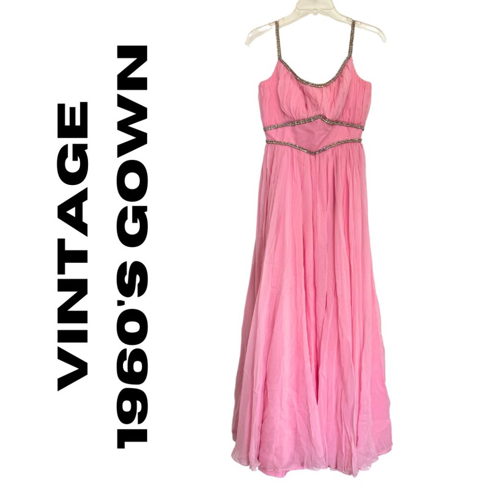 Vintage 1960's Chiffon Gown
